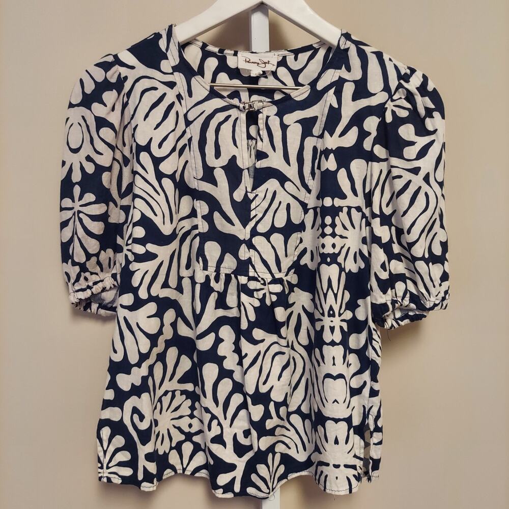Panama‎ Jack Women's Linen Blend Top Small Boxy Travel Vacation